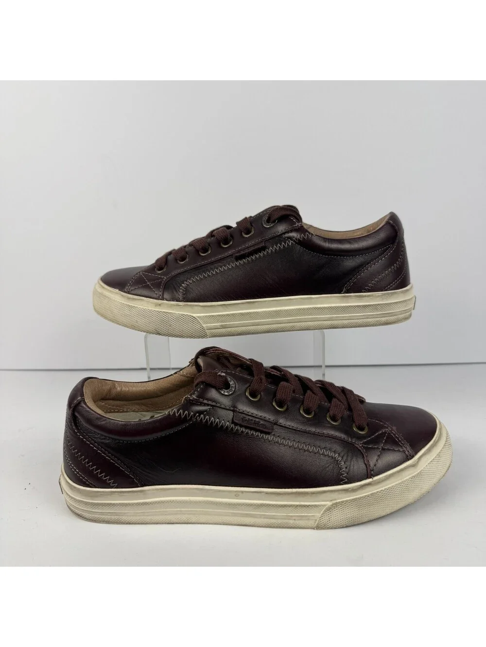 Taos Plim Soul Lux Womens 8 Merlot Plum Leather Sneakers Shoes PLX-13994A